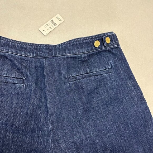 J Crew Tapered Pleat High Waist Jeans NWT Size 30 1984 Rigid Denim Gold Buttons - Picture 11 of 14
